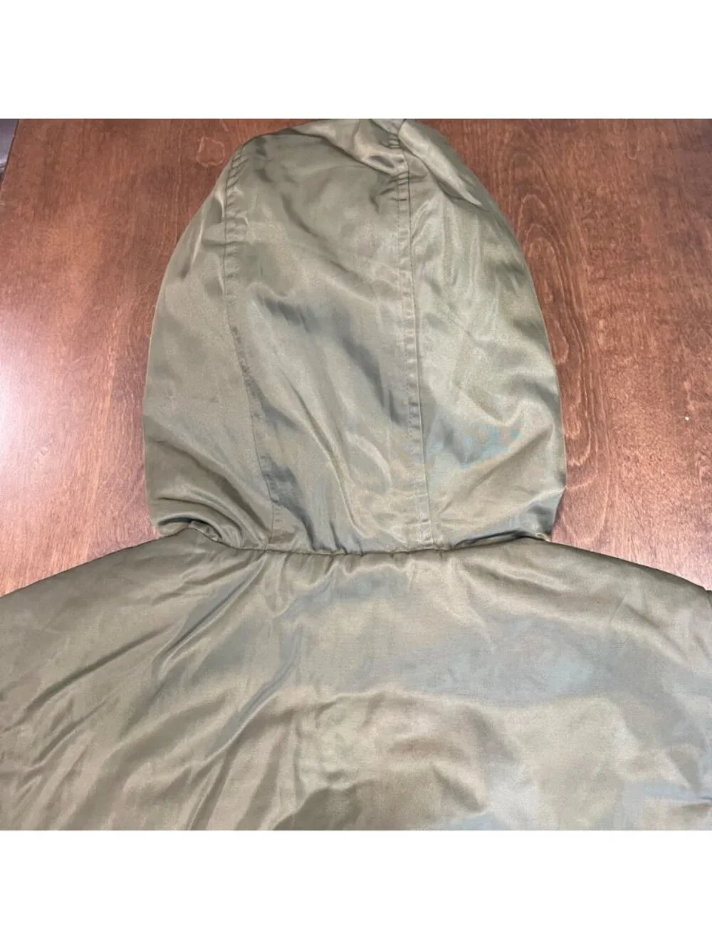 Zara Cropped Hooded Vest Womens Size Large Green Full Zip High Neck Snap Pockets